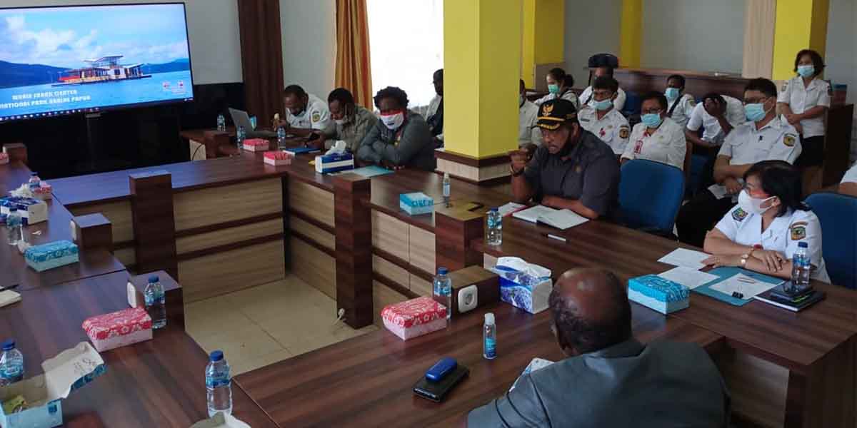 Komisi C DPRD Mimika saat sambangi ke Kantor Bappeda Mimika, Rabu (14/4/2021). Foto: Fachruddin Aji/Papua60detik